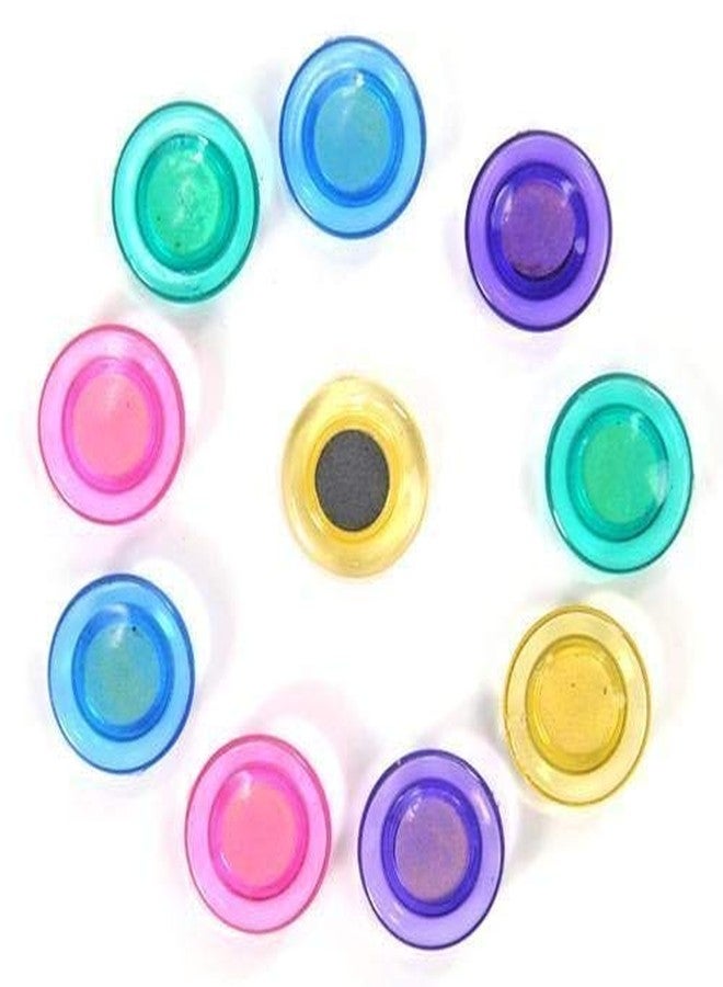 Self Lub Colorful Translucent Magnets for Fridge & Whiteboard | 30mm Magnetic Buttons for Notes, Photos, Charts & Office Decor (Multicolor, Pack of 20) - Image 1